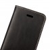 iPhone SE 5 5s - First Grade Genuine Leather Flip Wallet Protecive Phone Cover Case - Brown